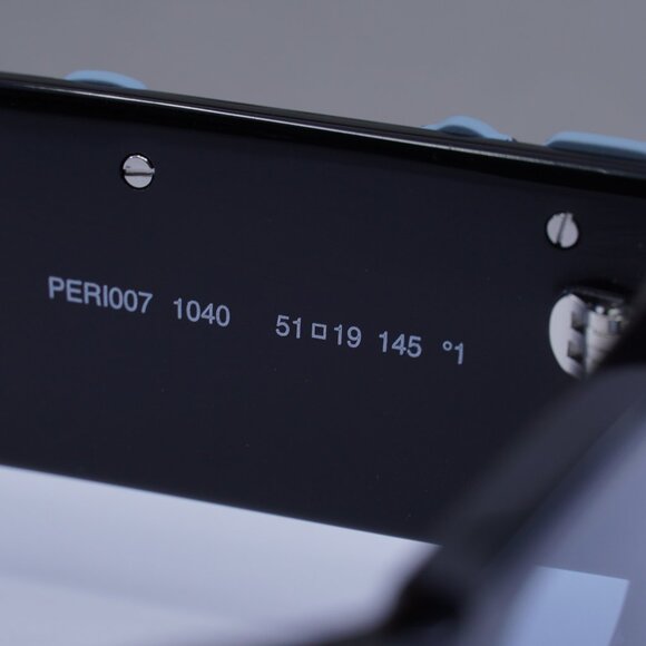 Palm Angels PERI007 ANGEL 1040 Rectangle Sunglasses - Black/Light Blue - Picture 9 of 11